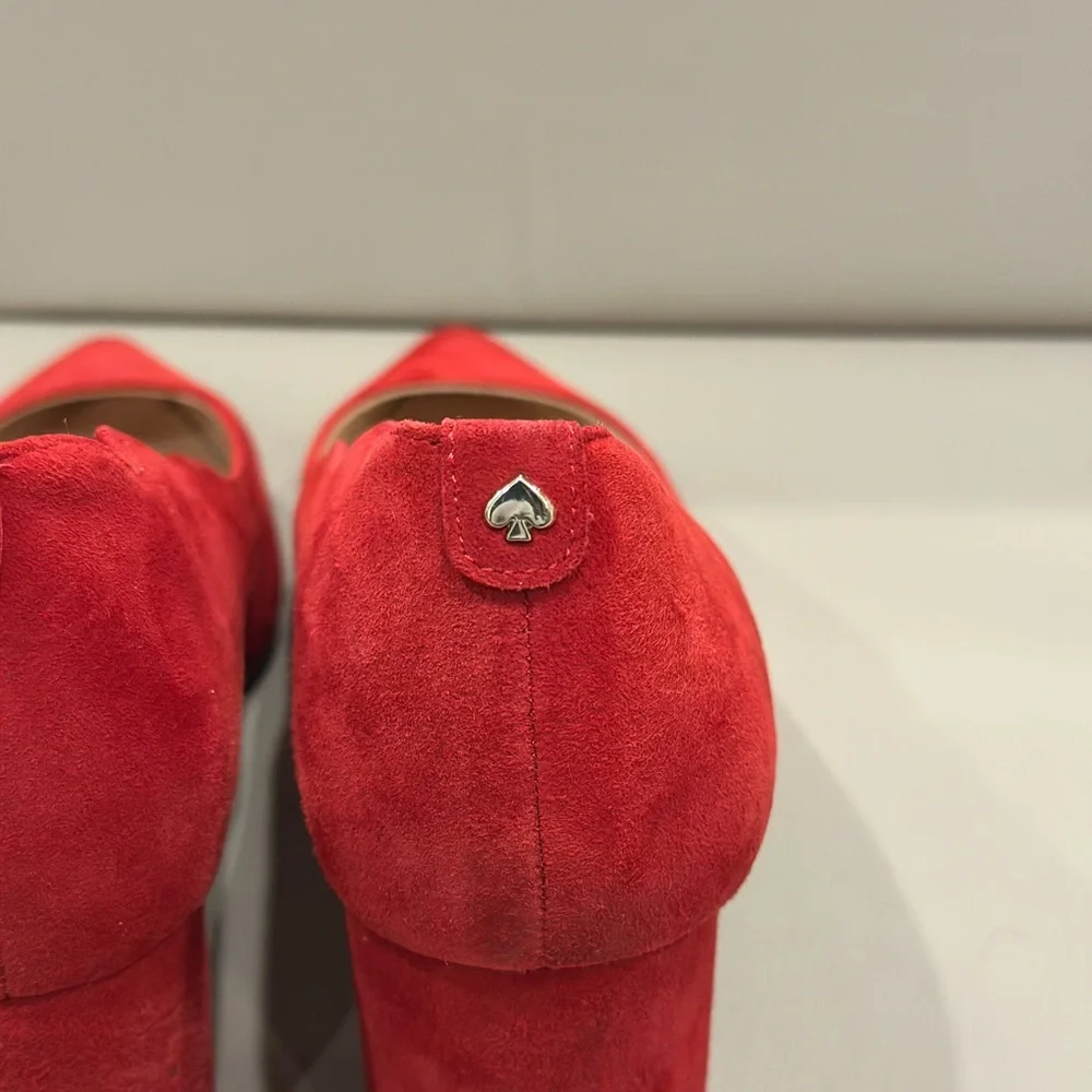 Kate Spade Red Suede Heels - Picture 5 of 6